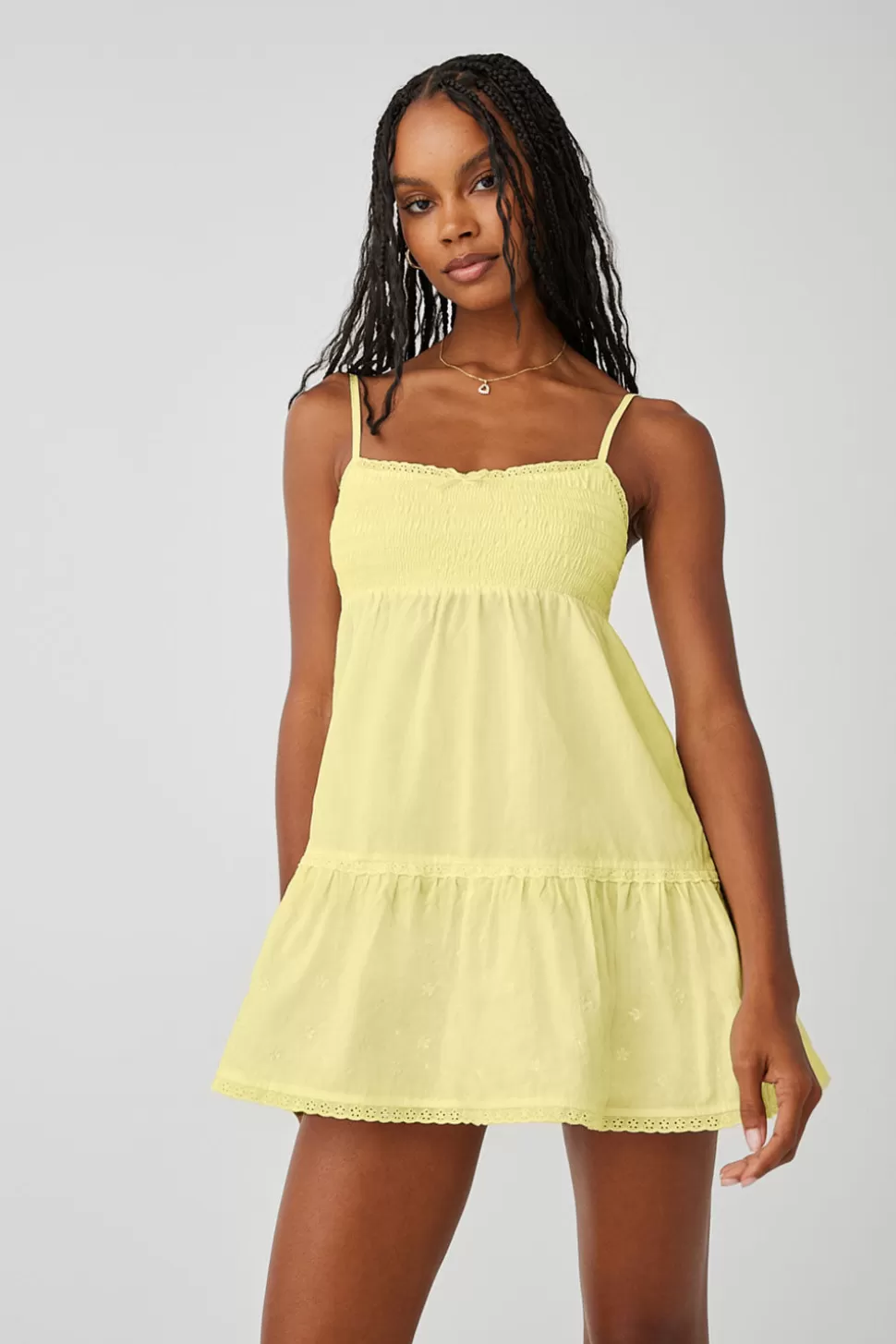 Frankies Bikinis Dresses>Baby Embroidered Mini Dress Honey Butter