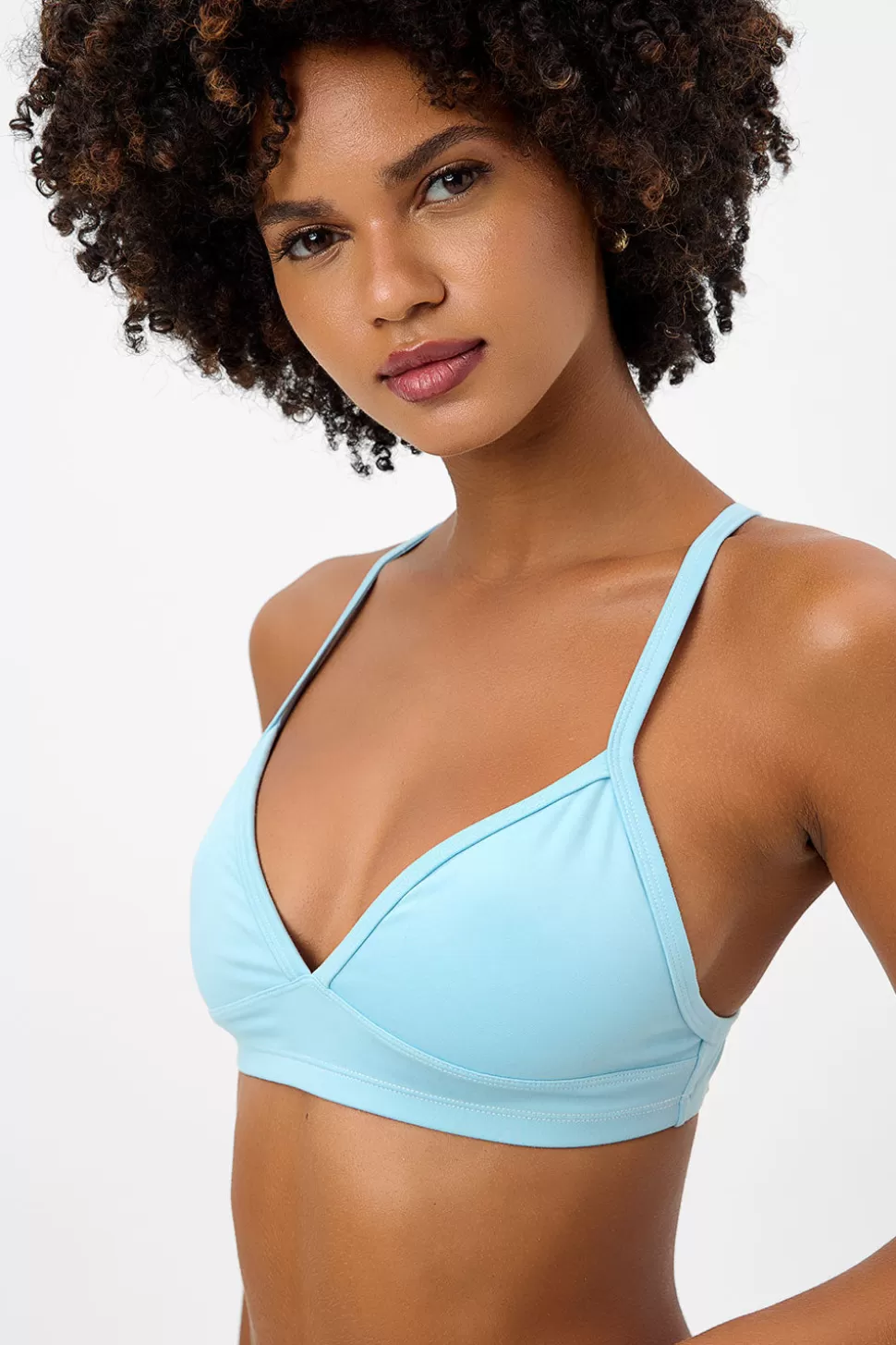 Frankies Bikinis Active>Billie Racerback Sports Bra Baby Blue