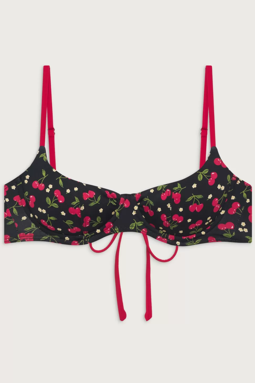 Frankies Bikinis Tops | Bikinis>Cola Underwire Balconette Bikini Top Cherry Hearts