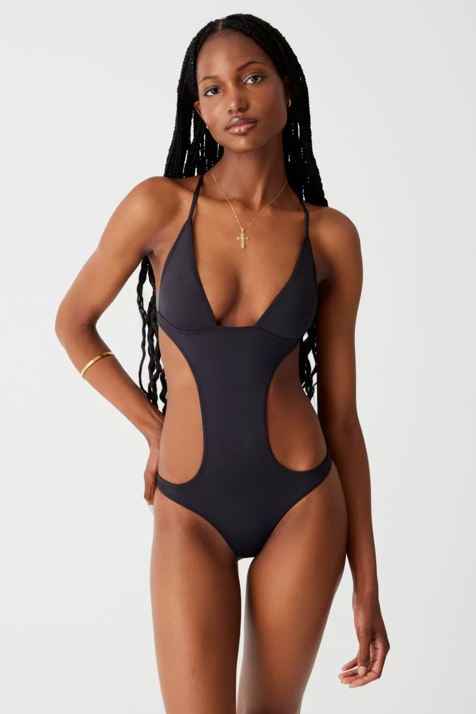 Frankies Bikinis One Pieces>Cruise Monokini One Piece Swimsuit Black