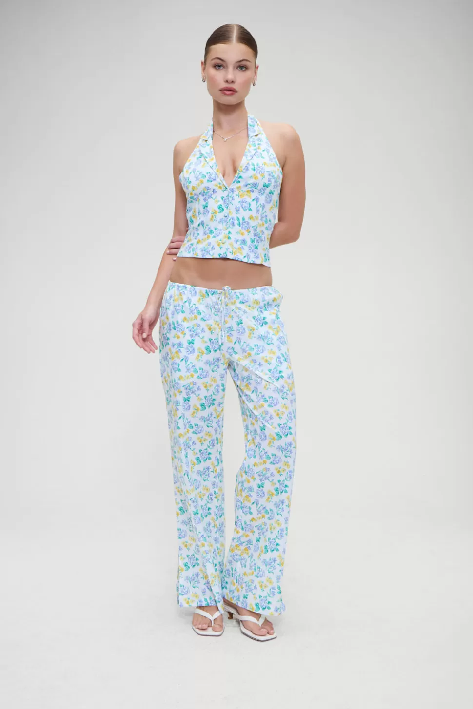 Frankies Bikinis Bottoms | Matching Sets>Daisy Low Rise Pant Coastal Floral