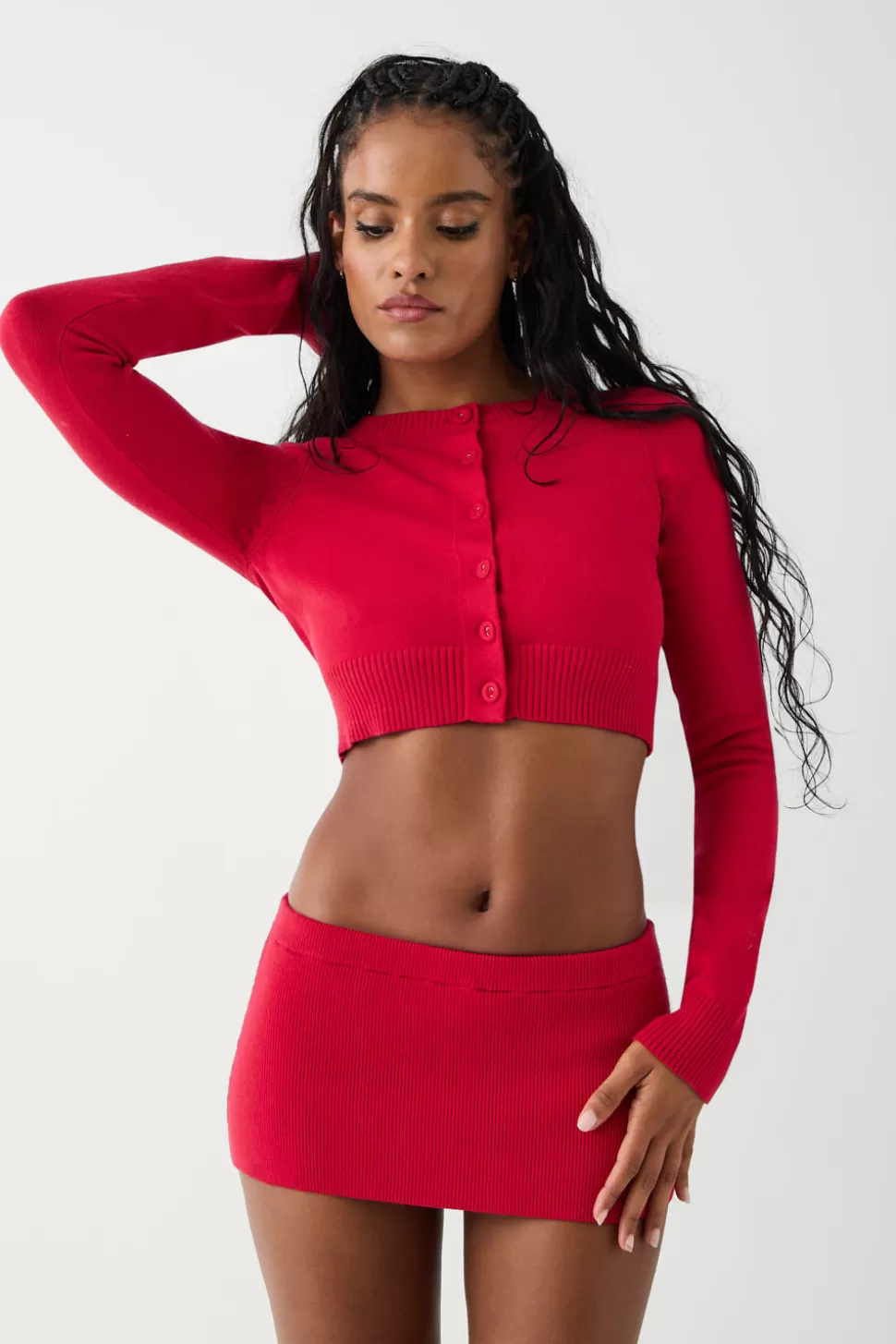 Frankies Bikinis Tops | Matching Sets>Danny Cloud Knit Cropped Cardigan Burning Love