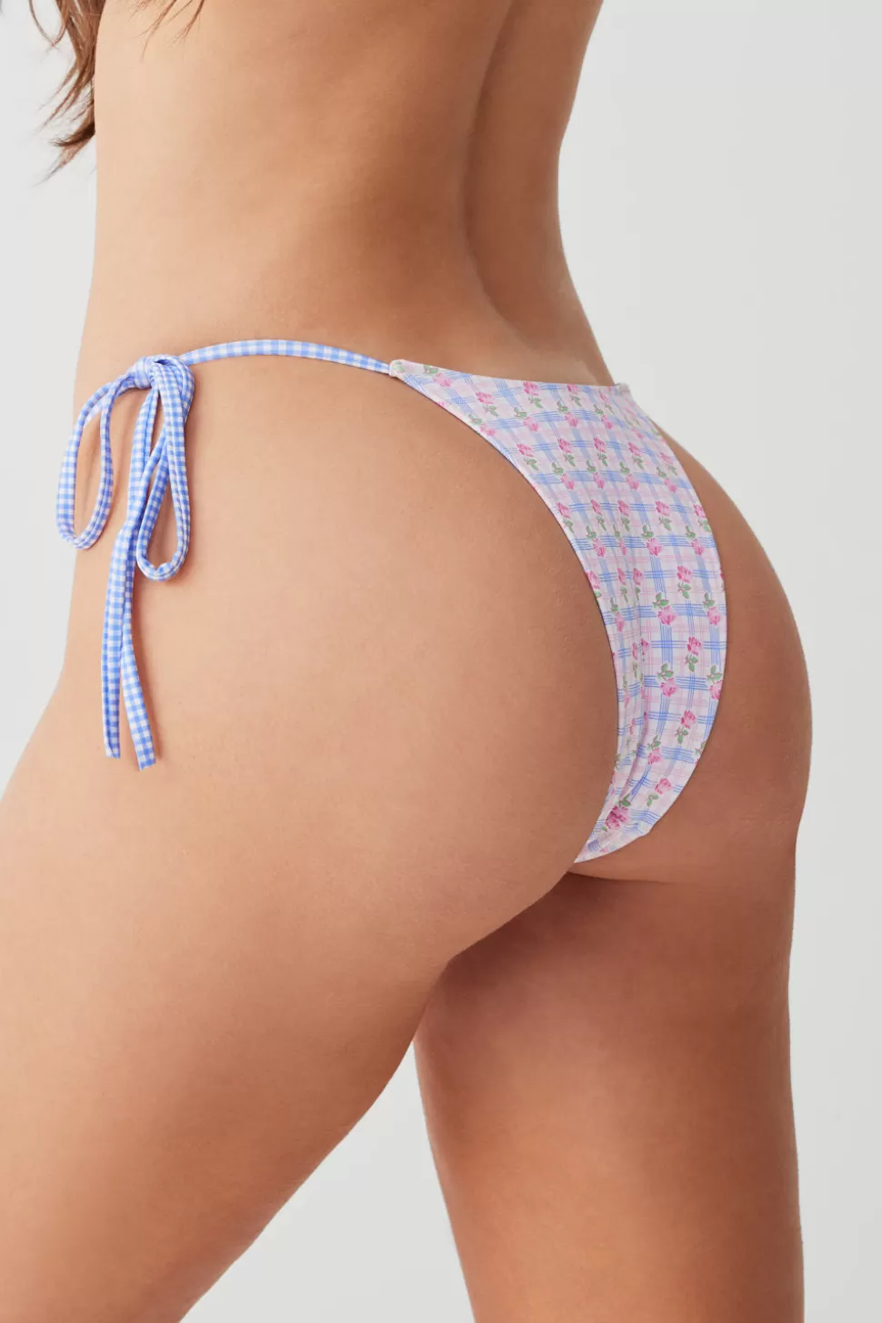 Frankies Bikinis Bottoms | Bikinis>Divine Plaid Skimpy Bikini Bottom Rose Picnic