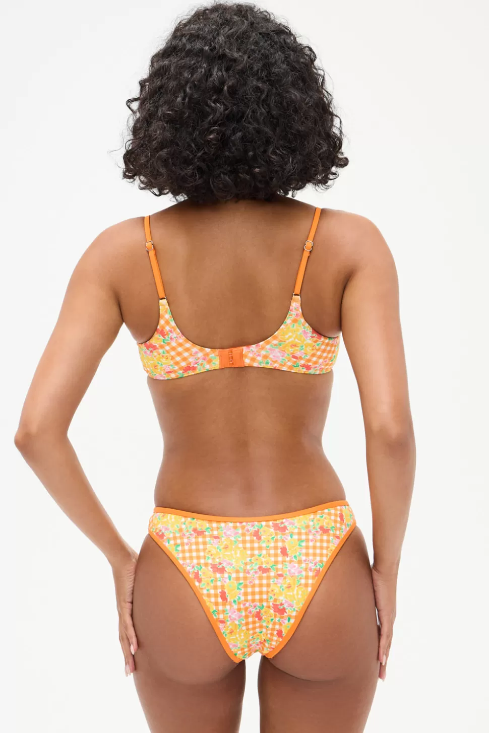 Frankies Bikinis Bottoms | Bikinis>Dove Floral Classic Bikini Bottom Marigold Gingham