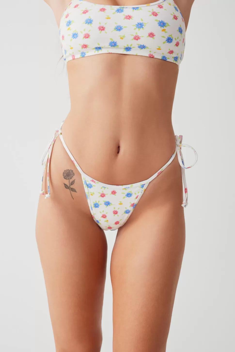 Frankies Bikinis Bottoms | Bikinis>Hazel Floral Skimpy Bikini Bottom Water Blossom