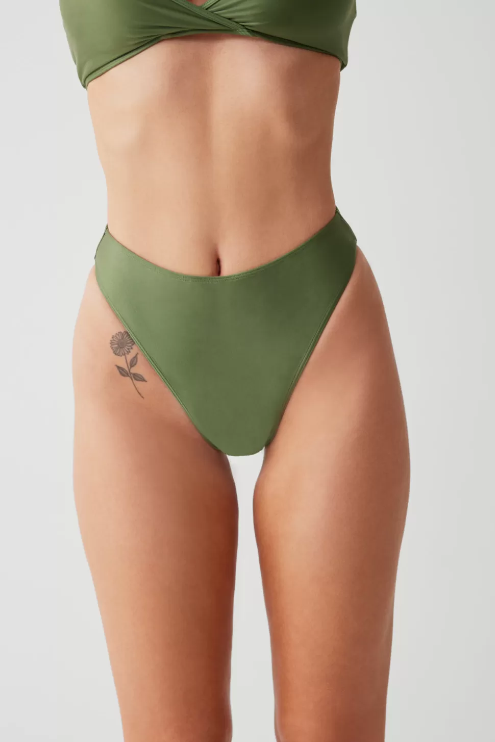 Frankies Bikinis Bottoms | Bikinis>Laura High Waist Cheeky Bikini Bottom Sea Moss