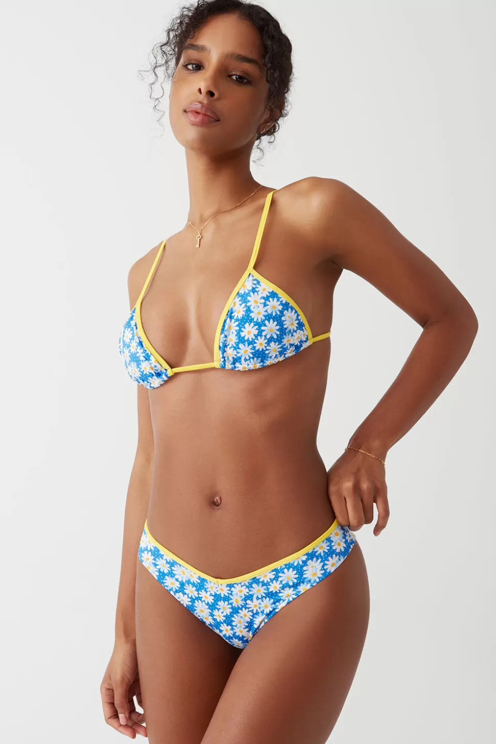 Frankies Bikinis Tops | Bikinis>Lumia Triangle Bralette Bikini Top Blue Daisy