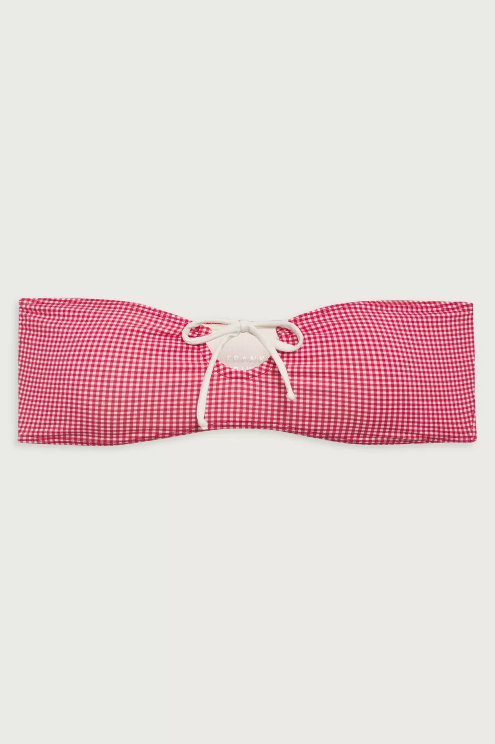 Frankies Bikinis Tops | Bikinis>Meredith Bandeau Bikini Top Ladybug Gingham