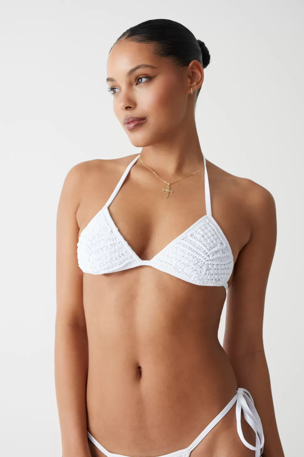 Frankies Bikinis Tops | Bikinis>Naia Triangle Halter Bikini Top Optic White